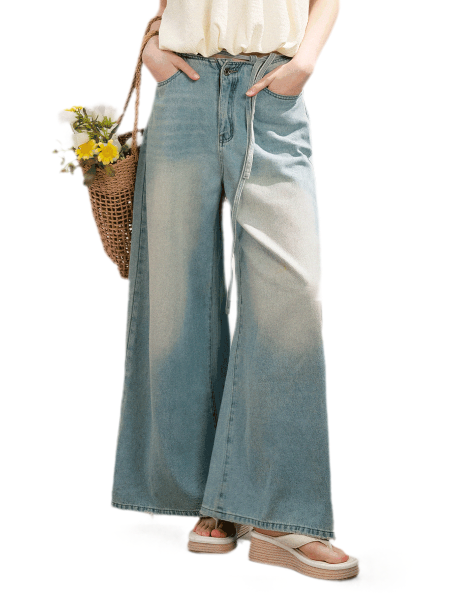 Bow Wide-Leg Jeans