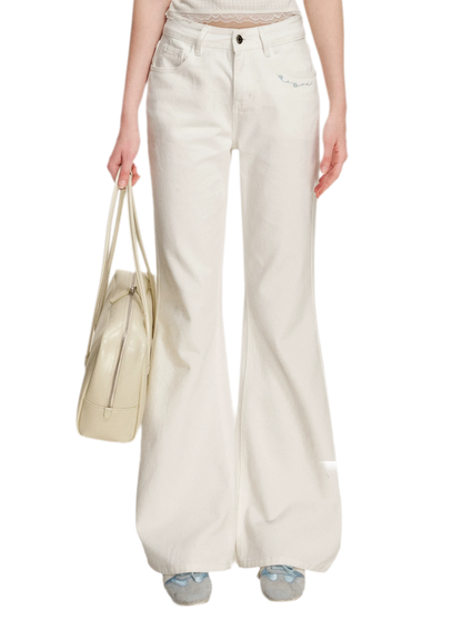 Embroidered Flared Jeans