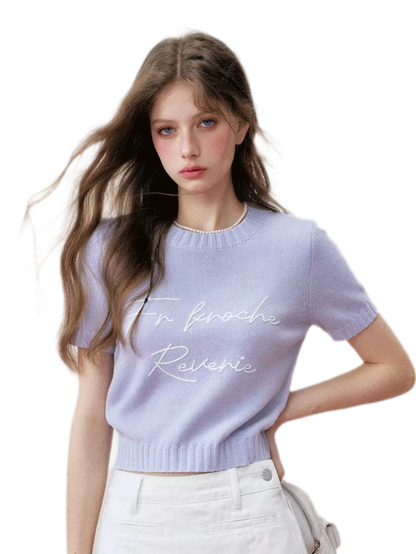 Colorblock Wool Knit Tee