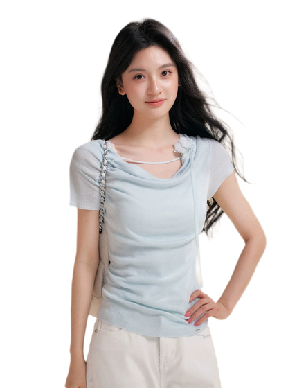 Lyocell Cowl Flower Tee