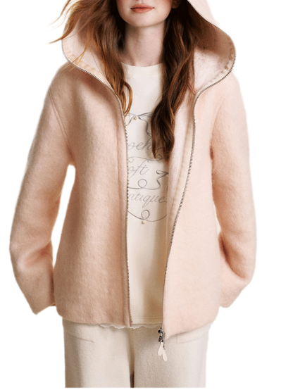 Soft Wool Hooded Jacket