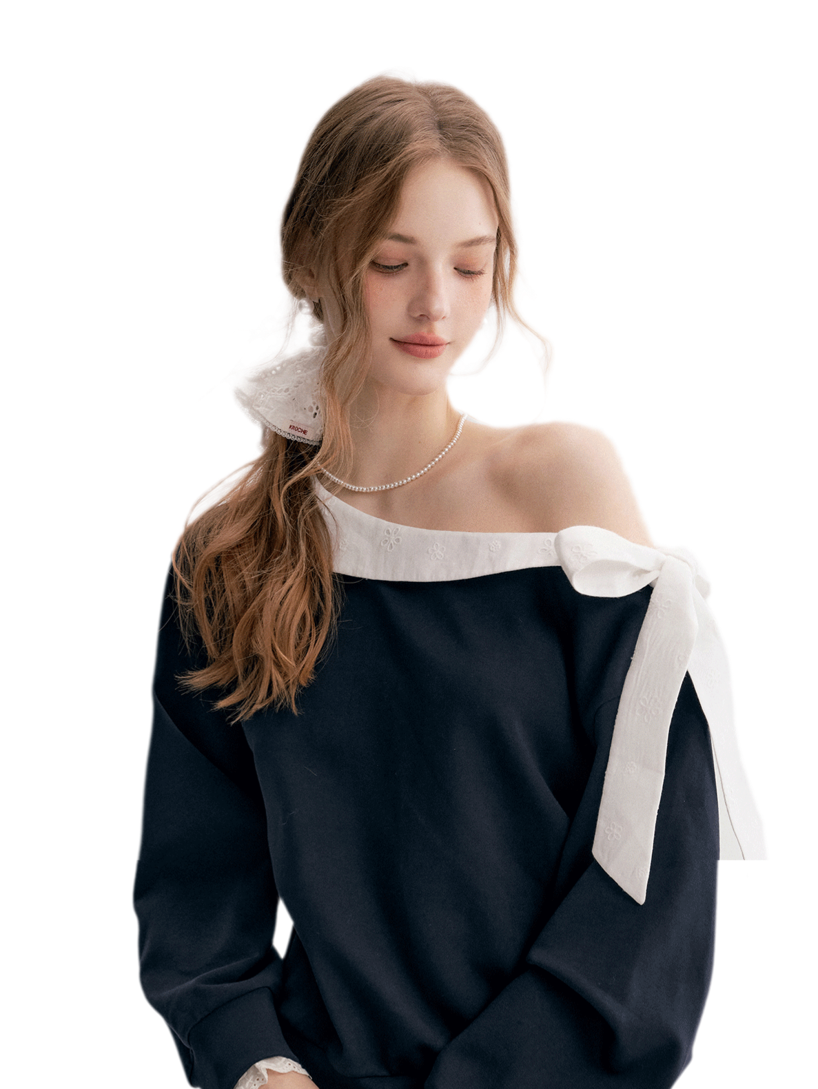 Balletcore Lace Collar Sweatshirt