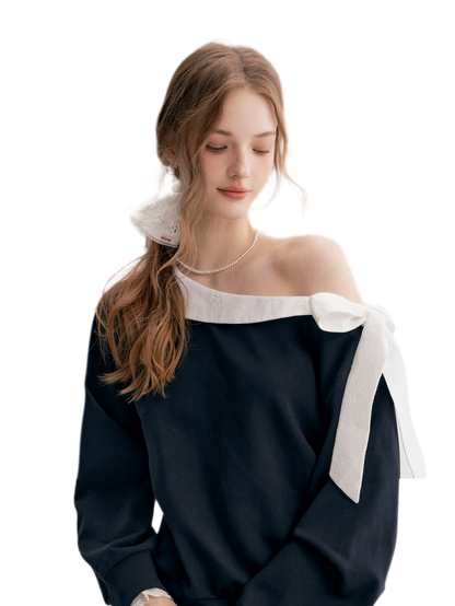 Balletcore Lace Collar Sweatshirt