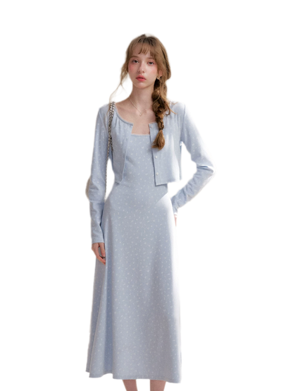 Rose Knit Cardigan Dress