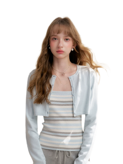 Knit Cardigan Cami Set