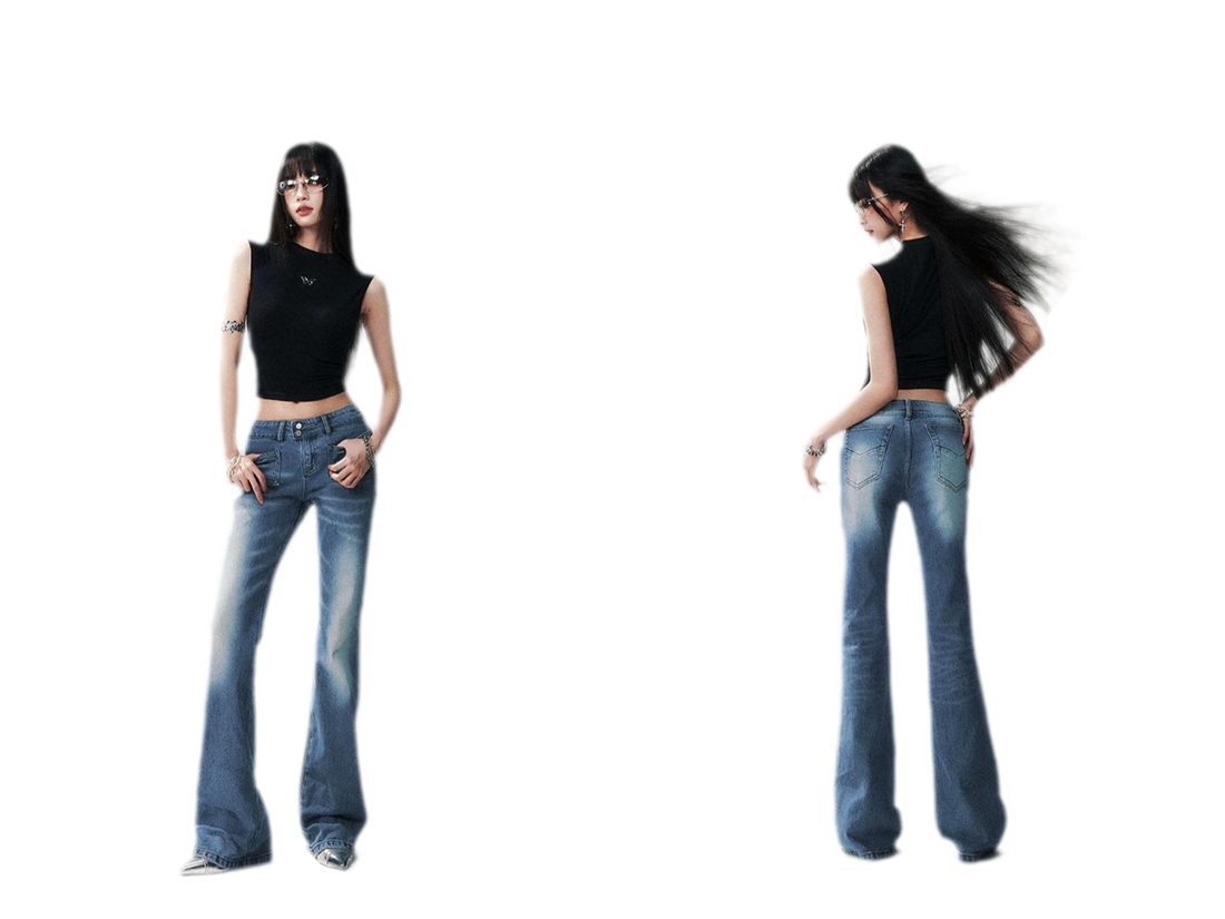 Low Rise Flare Jeans