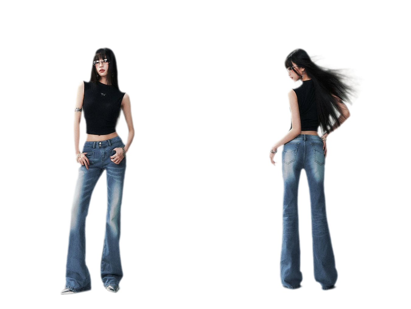 Low Rise Flare Jeans