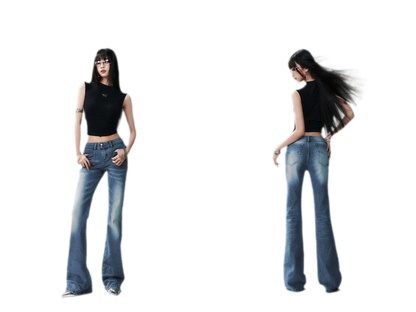 Low Rise Flare Jeans