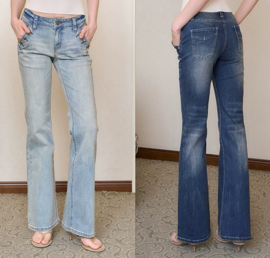 Vintage Low-Rise Flare Jeans