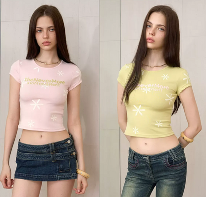 Vintage Floral Fitted T-shirt
