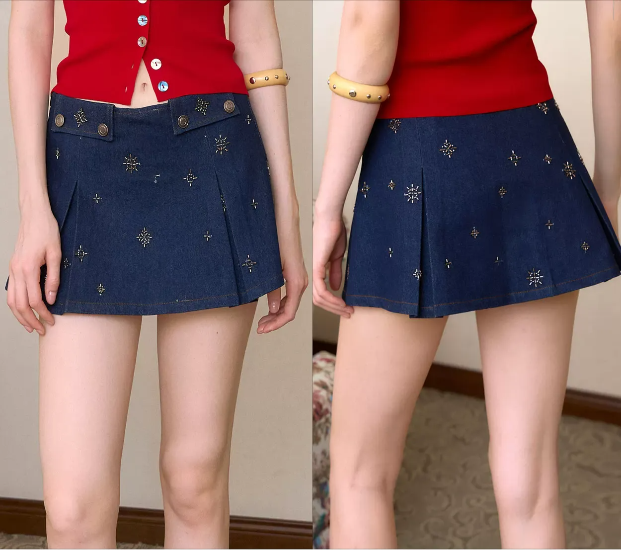Washed Denim Mini Skirt