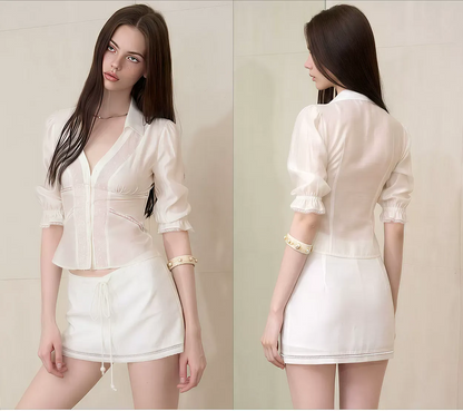 Acetate Blouse Skirt Set
