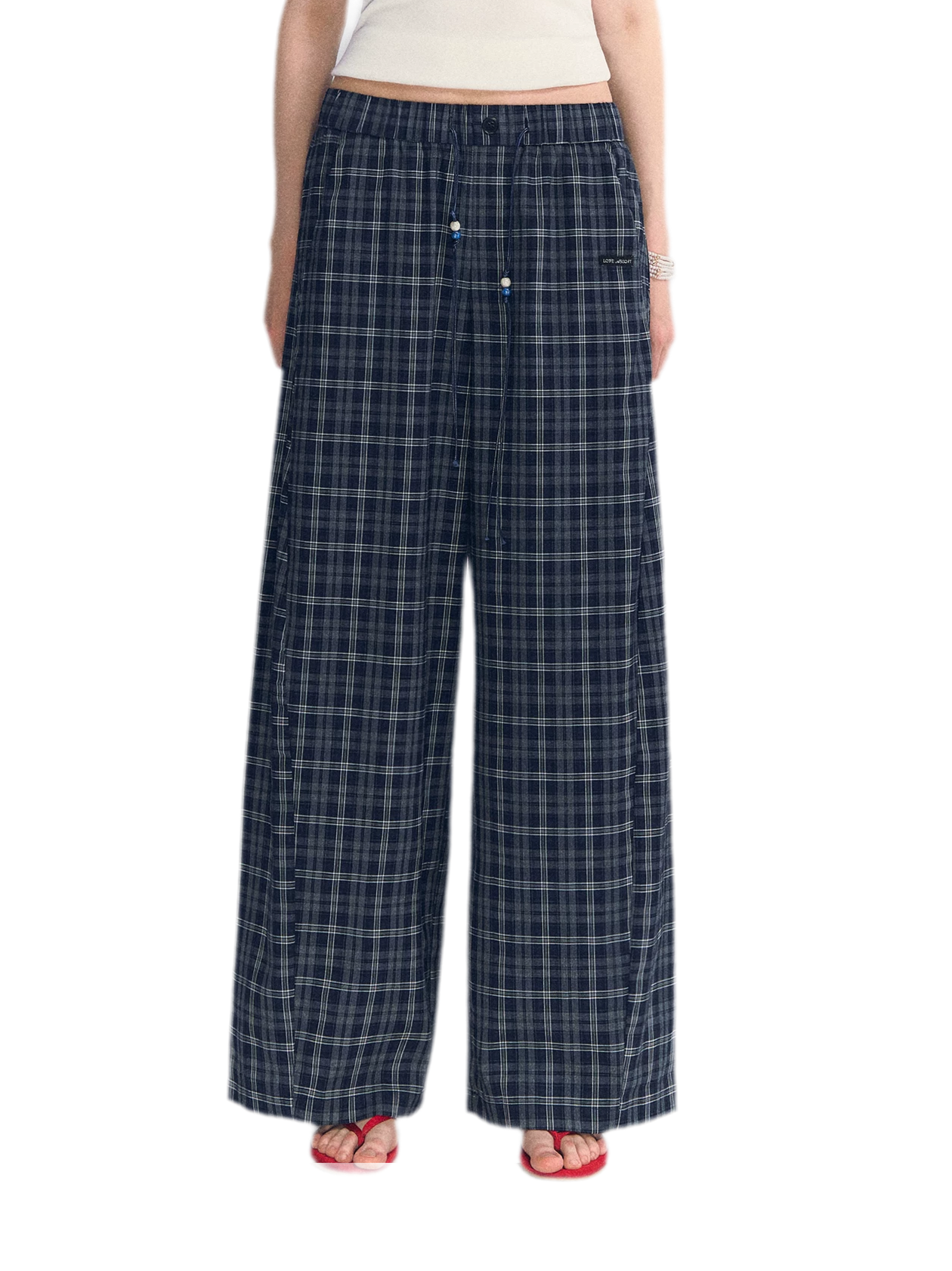 Plaid Wide-Leg Pants