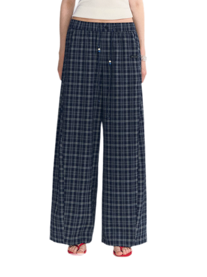 Plaid Wide-Leg Pants