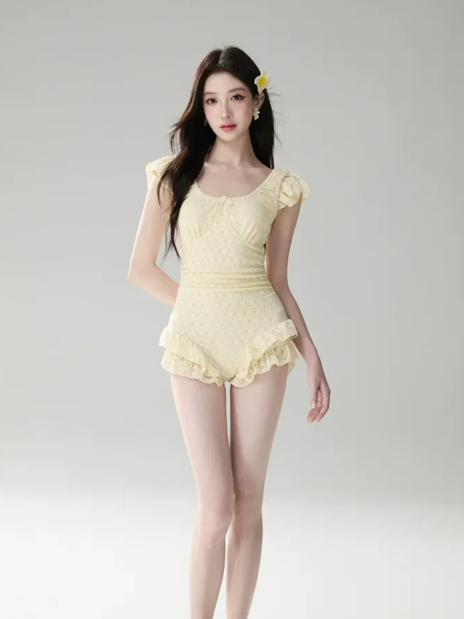 Eyelet Ruffle One-Piece