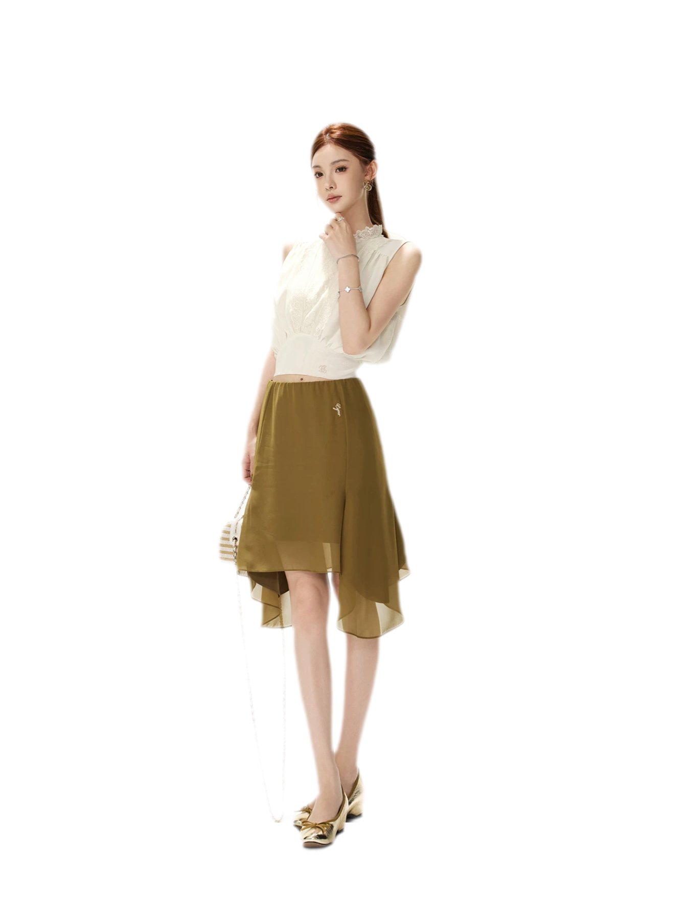 Layered Chiffon A-Line Skirt