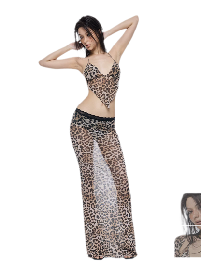 Leopard Mesh Bikini Set