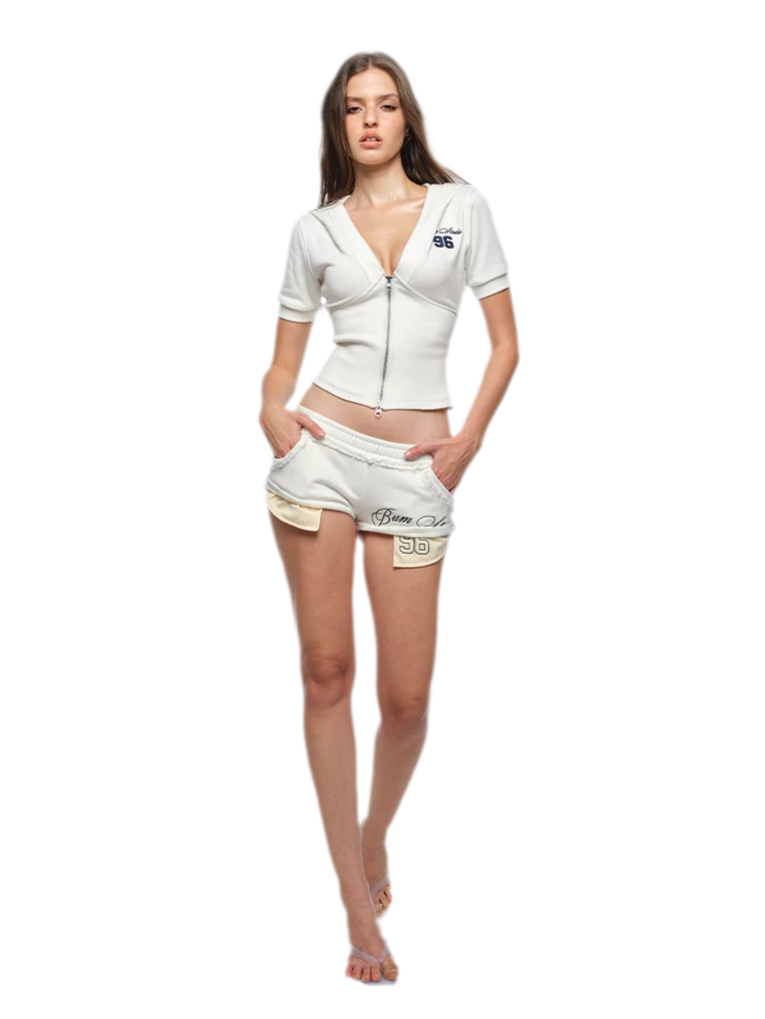 Letter Embroidered Shorts