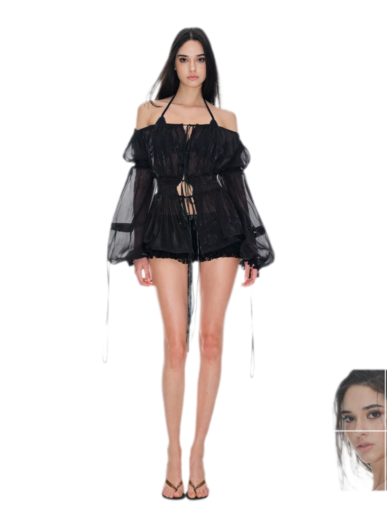 Lace Tulle Short Shorts