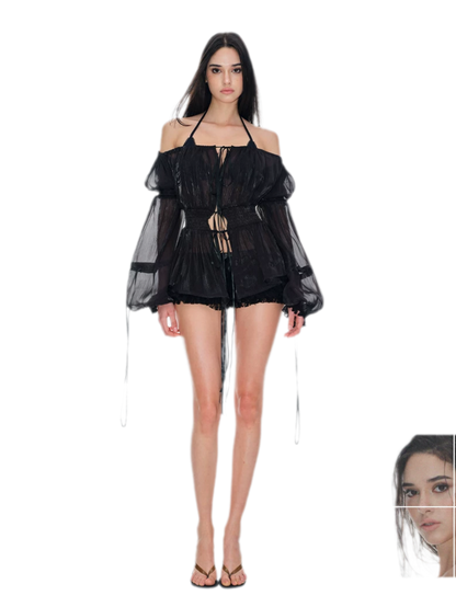 Lace Tulle Short Shorts