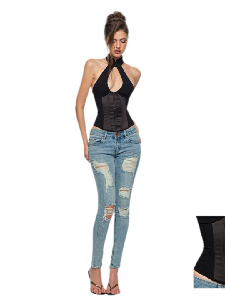 Halter Corset Cheongsam Top