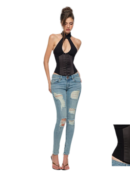 Halter Corset Cheongsam Top