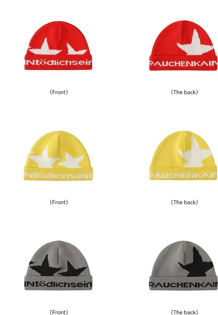 Jacquard Star Folded-Brim Beanie