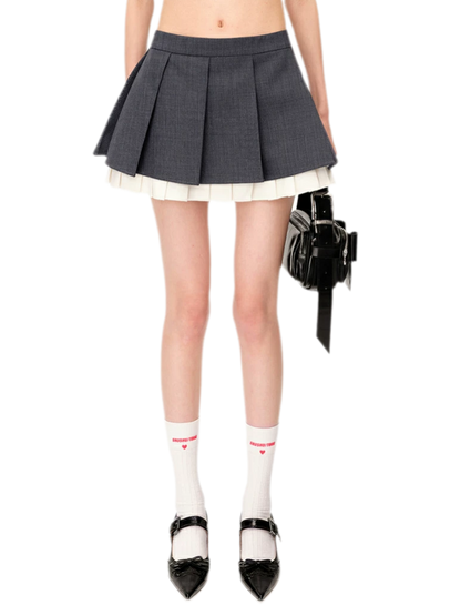 Wide Pleated A-Line Skirt
