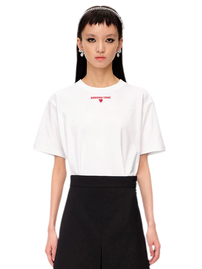 Cotton Logo Heart T-Shirt
