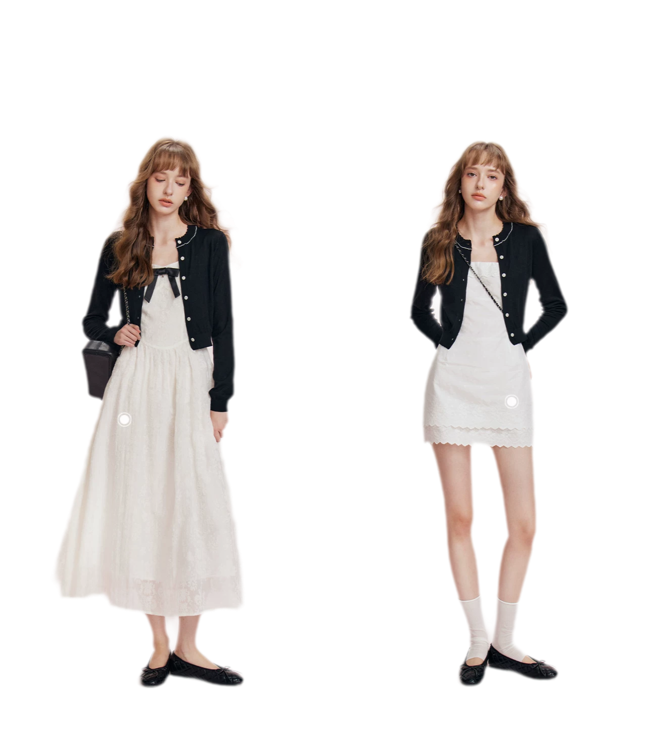 Cashmere Wave Trim Cardigan