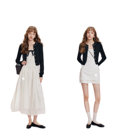 Cashmere Wave Trim Cardigan