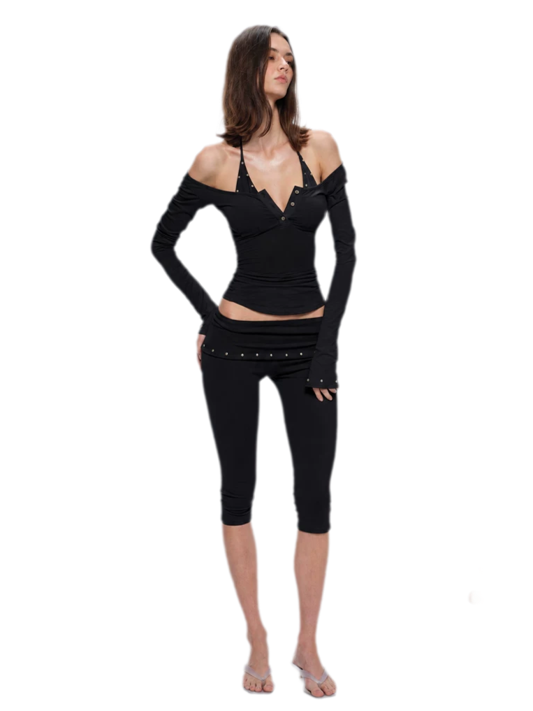Rivet Sleeve Cover-Up Bikini