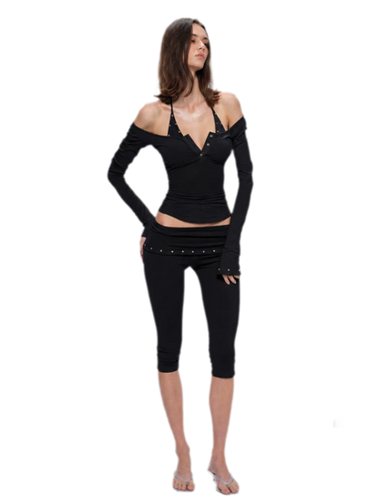 Rivet Sleeve Cover-Up Bikini