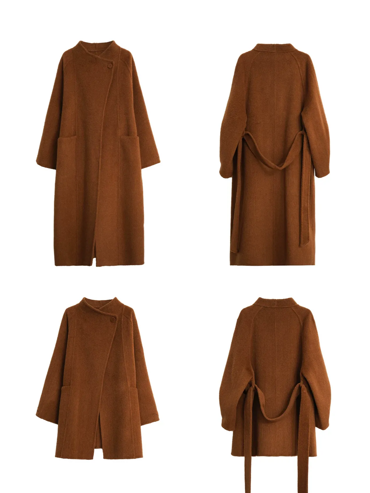 Manteau oversize en laine brossée
