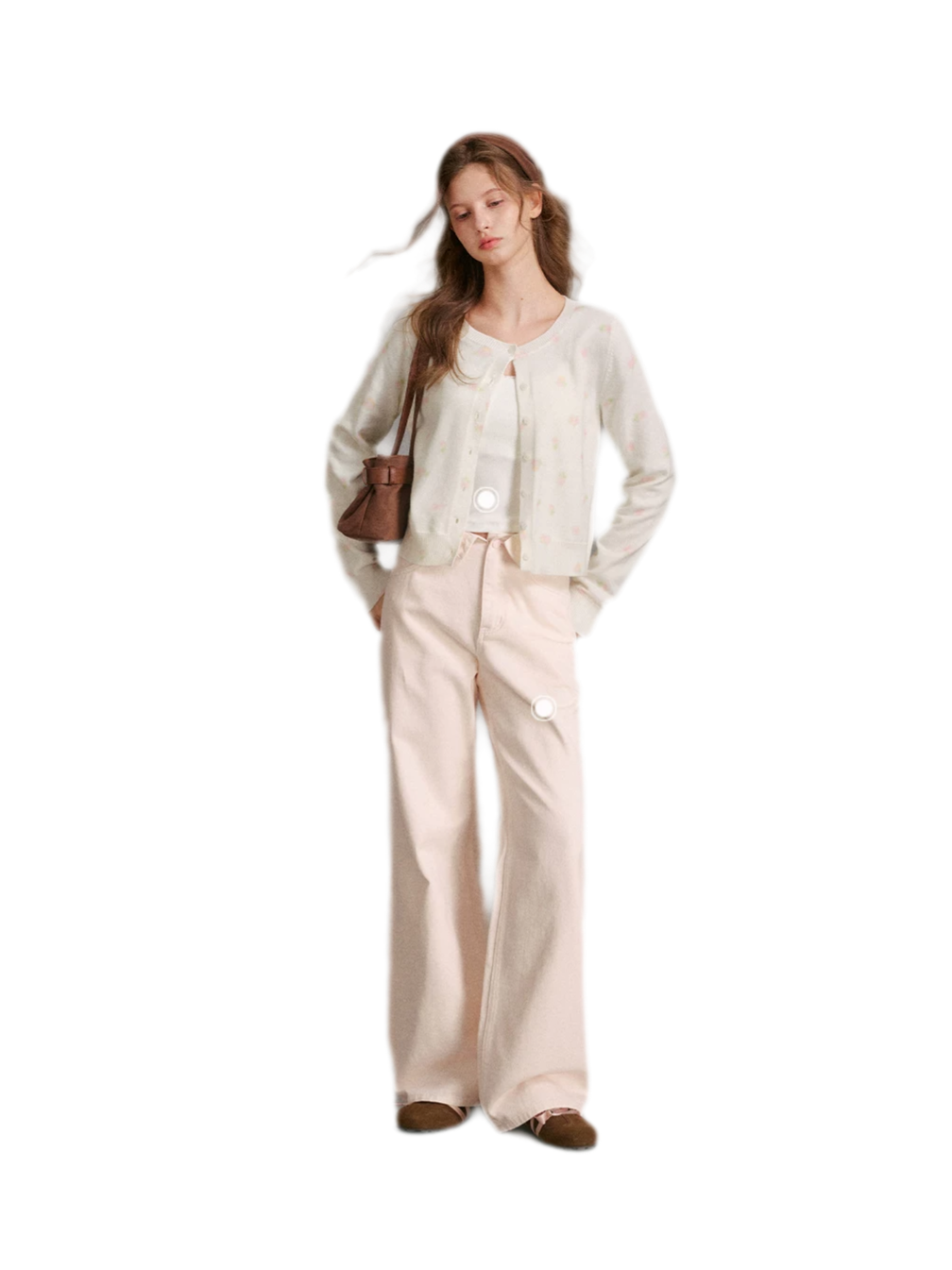 Tencel Wool Rose Print Cardigan