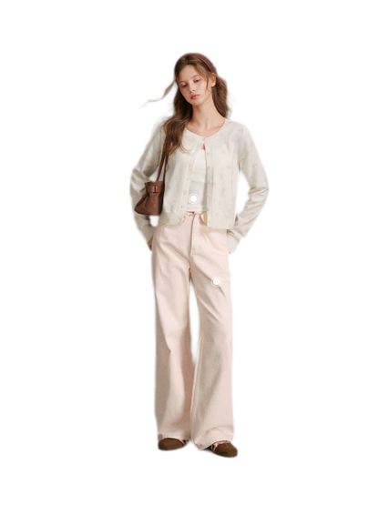 Tencel Wool Rose Print Cardigan