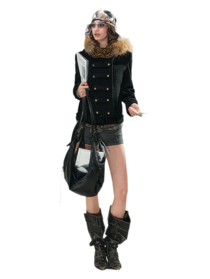Wool Belted Hooded Coat