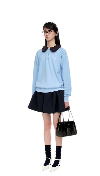 코튼 피터팬 칼라 스웨트셔츠