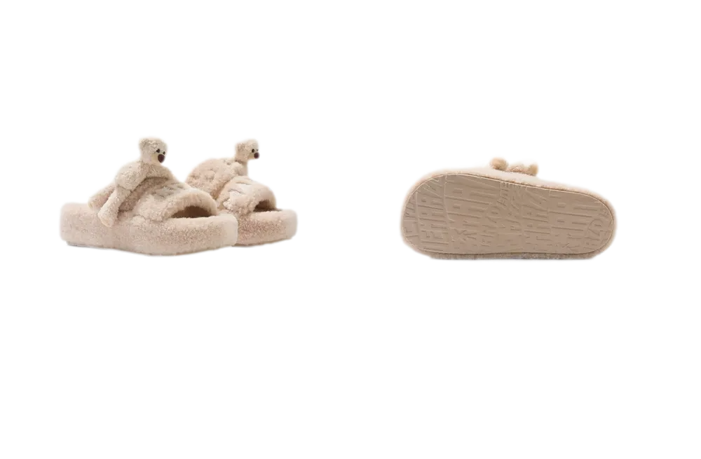 Pluchen slippers met platform en personage