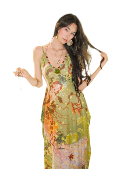 Beaded Floral Cami Dress