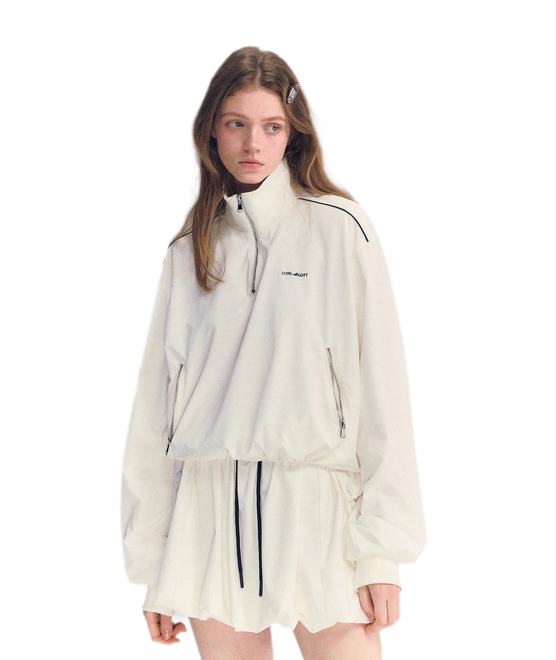 Half-Zip Drawstring Jacket