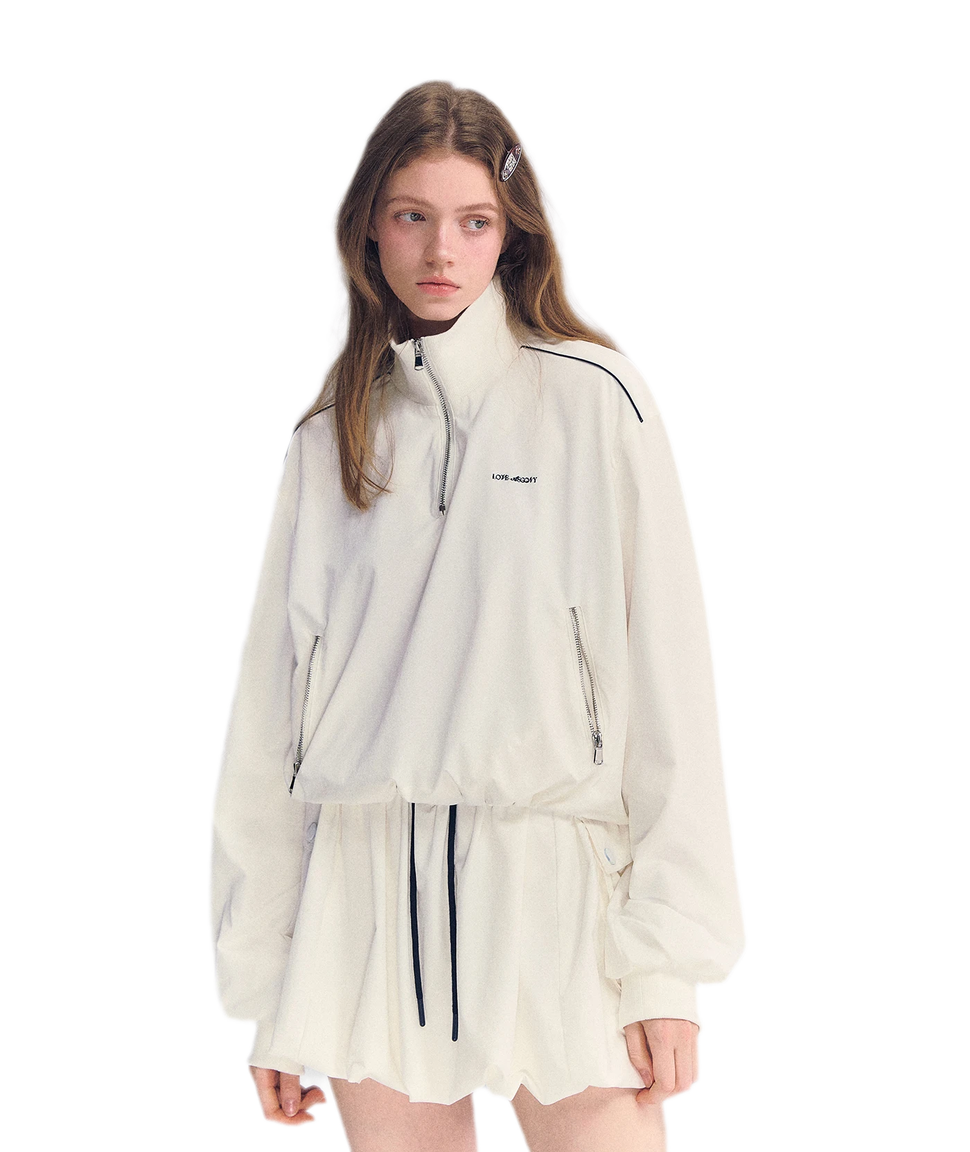 Half-Zip Drawstring Jacket