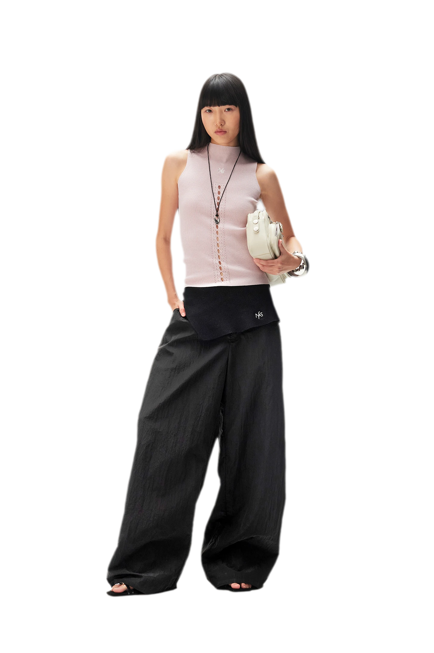 Asymmetric Wide-Leg Pants