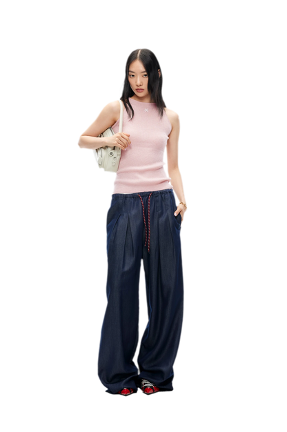 Merino Wool Ribbed Knit Tank Top