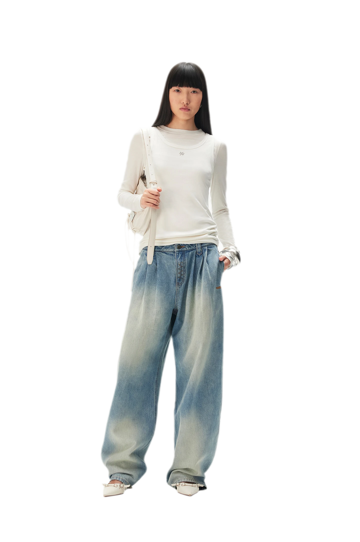 Lyocell Layered Long Sleeve Tee
