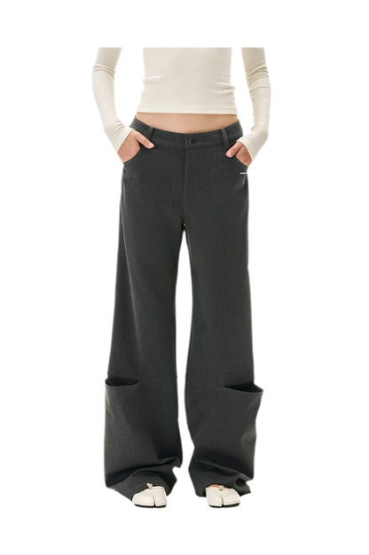 Wool Lace Low-Rise Trousers