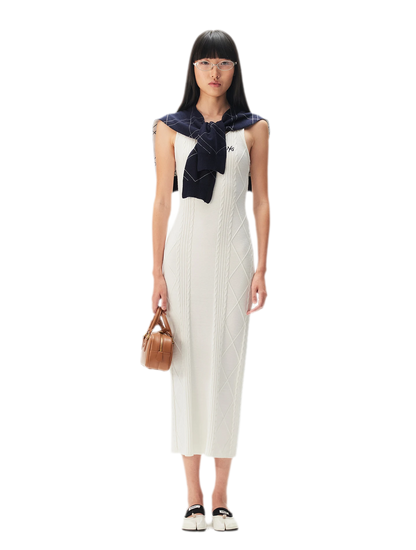 Wool Cable Knit Dress