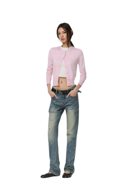 Gewaschene Distressed-Slim-Jeans