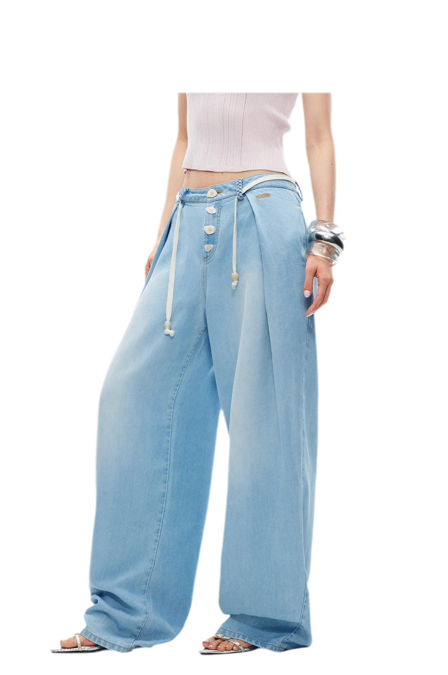 Tencel Denim Loose Wide-Leg Pants