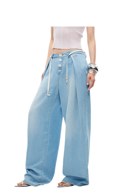 Tencel Denim Loose Wide-Leg Pants
